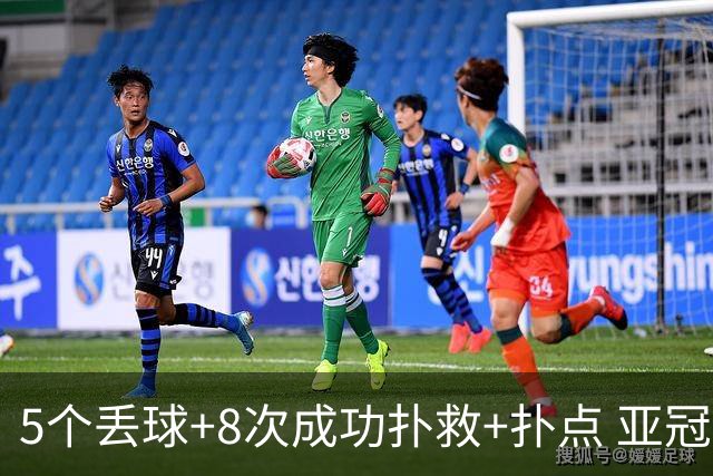 5个丢球+8次成功扑救+扑点 亚冠锻炼价值数他最大